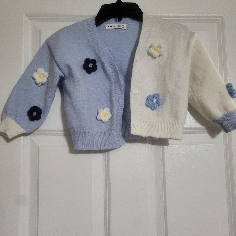 Hem Kids' Pastel Blue and Cream Floral Sweater